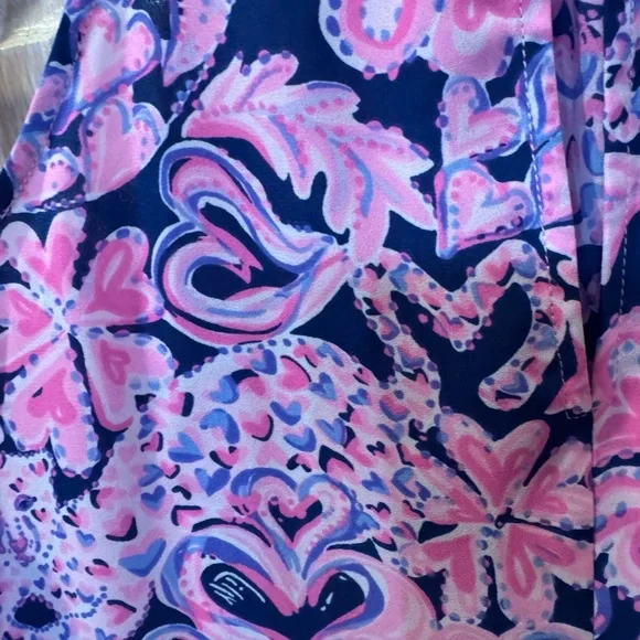 Lilly Pulitzer Pink and Navy Pearl-Embellished Top size S - Picture 5 of 5